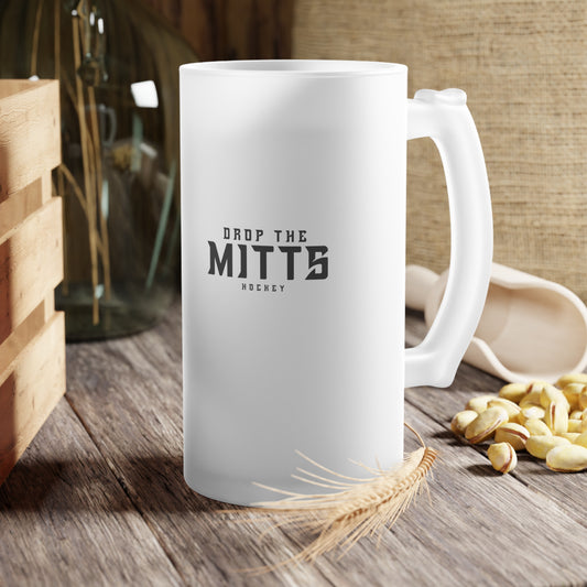 Drop The Mitts Frosted Glass Beer Mug